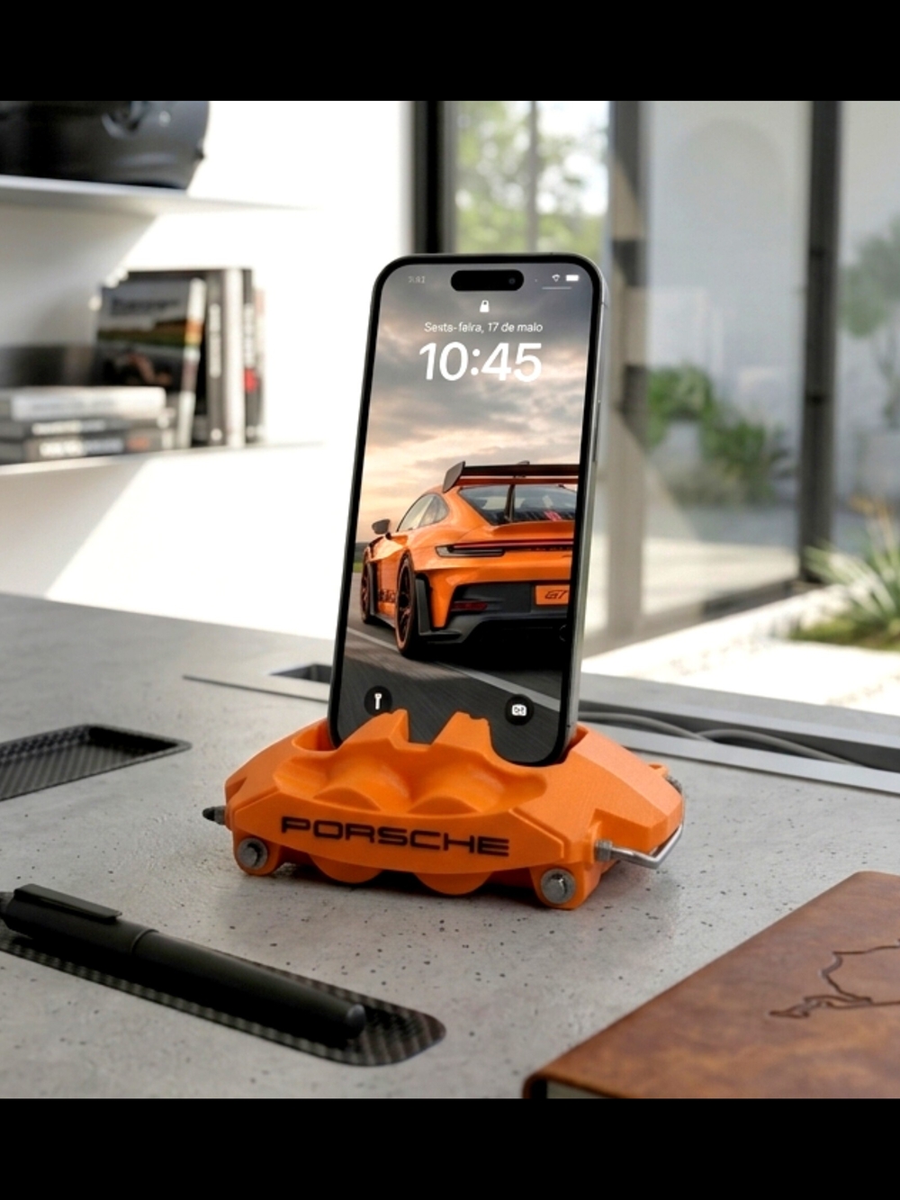 Porsche Orange Brake Caliper Phone Stand - Holder Organizer